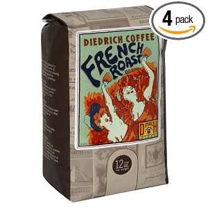 Diedrich Coffee French Roast Decaf, Whole Bean Coffee, 12 Ounce Boxes 