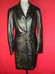 WILSONS Black Buttery Soft 100% Thin Leather Insulated Dress Coat 