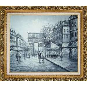  Black White Paris Arch de Triumph Oil Painting, with 