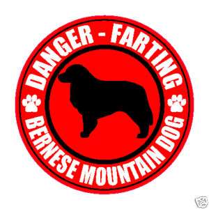 FARTING BERNESE MOUNTAIN DOG FART 5 STICKER  