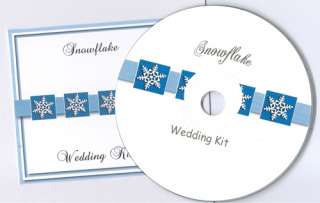 Snowflake Wedding Invitation Templates on CD  