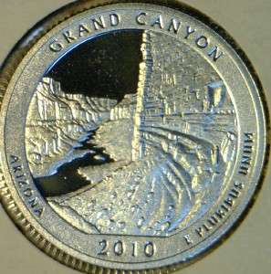 2010 S SILVER PROOF ABT Parks Grand Canyon George Washington Quarter 
