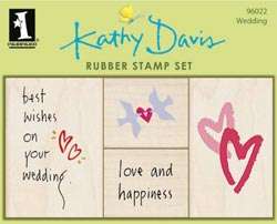 This versatile set of four wedding themed stamps lets you stamp 
