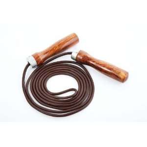  Boxers Skipping Rope LEATHER DELUXE Wooden Handles: Sports 