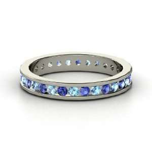  Alondra Eternity Band, 14K White Gold Ring with Sapphire 