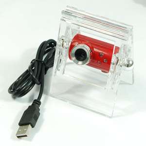 USB Webcam Video PC Stand Up Camera With Clip on Red  