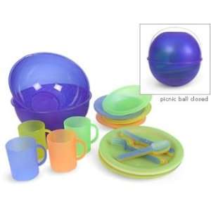    Gibson Overseas 25 Piece Blue Picnic Party Ball: Kitchen & Dining