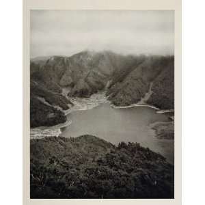  1930 Lake Shoji Mountain Japan Landscape Photogravure 