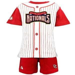 Majestic Washington Nationals Toddler Red Pinstripe 2 Piece Uniform 
