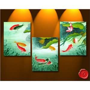  Koi Art Abstract Art Zen Koi Fish Oil Painting 570: Home 