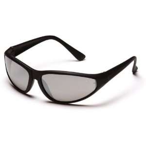 Pyramex Zone Safety Eyewear   Silver Mirror Lens, Black Frame SB970E 