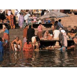  Ritual Bath at Dawn in Ganges River, India Photographic 