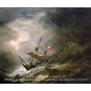   Brigantine Drifting Onto a Rocky Coast in a Storm