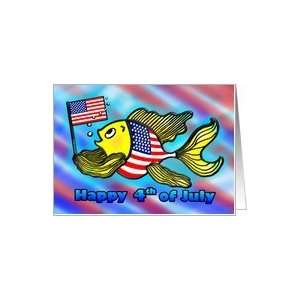  Happy 4th of July American Flag Fish Patriotic funny for 