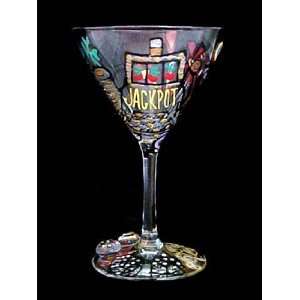 Casino Magic Slots Design   Hand Painted   Martini   7.5 oz.  