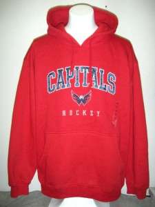 NWT! WASHINGTON CAPITALS NHL Sz LARGE Hooded Sweatshirt Hoodie RED 