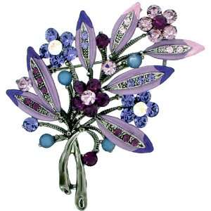  Amethyst Purple Flower bouquet Swarovski Crystal Antique 