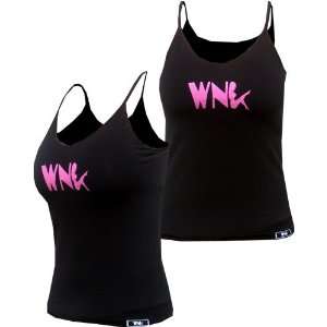  WNK Wear Pink Logo Camisole Built In Bra Tank Top Black 
