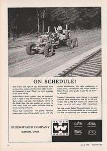 1960 Huber Warco Co Marion OH Ad: HW Motor Graders  