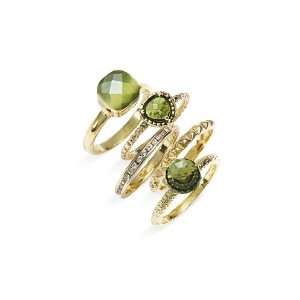  Ariella Collection Multi Stone Stackable Rings (Set of 5 