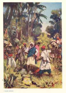 Africa CAPTURING SLAVES. Old Antique Print.1908  