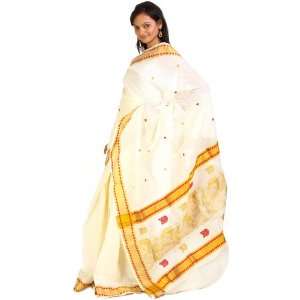   Sari with Woven Baby Krishna on Anchal   Pure Cotton 