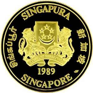  1/10 Oz Gold Coin, Singapore Lion, .9999 Fine Gold 
