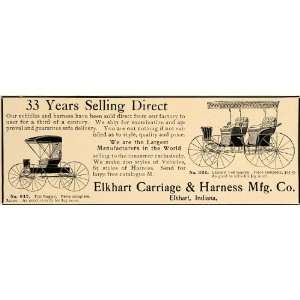  1906 Ad Elkhart Carriage & Harness Vintage Top Buggy 