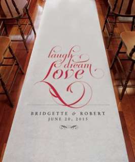  OR Hugs & Kisses Expressions Personalized Wedding Aisle Runner  