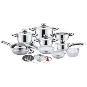   22pc 7 Ply Surgical Stainless Steel Cookware Set Lifetime Warranty