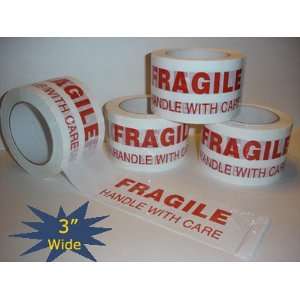  FRAGILE SHIPPING TAPE 6 ROLLS 3x110 YDS EACH ROLL Office 