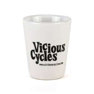  Vicious Cycles White Shot Glass Ceramic