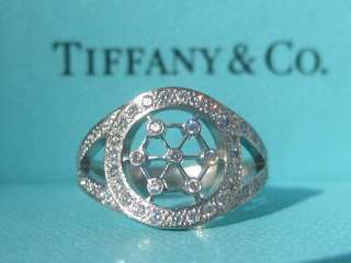 TIFFANY & CO. VOILE CIRCLE DIAMOND PLATINUM RING SIZE 5.5 BAND PT950 
