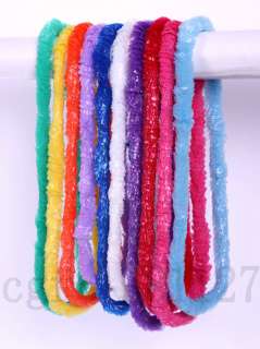 10Pcs Hawaiian Rainbow Colored Plastic Garland Lei Neck  