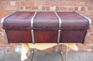 VINTAGE CANVAS STEAMER TRUNK/COFFEE TABLE  