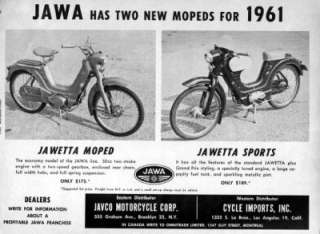 1961 Jawa Jawetta Moped Motor Scooter Original Ad  