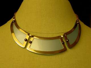 Vtg Leru Lucite Choker Necklace Earrings Snake Chain Demi Parure Set 