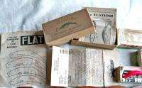   Helin Flatfish Wood plastic Fishing Lures Boxes Papers Vintage!  