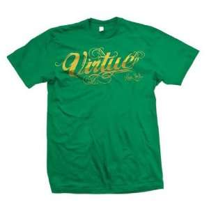  Virtue 10 Metallic Script Paintball T Shirt   Green   X 