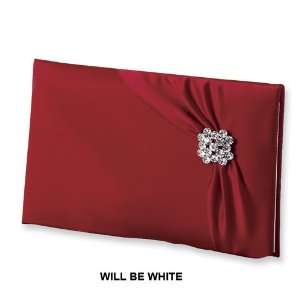  White Garbo (holds 600 signatures) Guest Book Jewelry