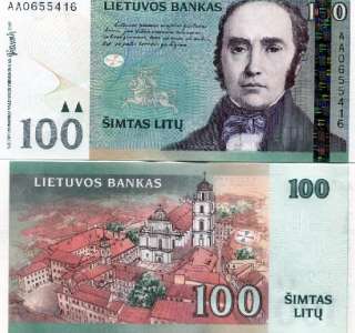 Lithuania 100 Litu 2007 P 70 UNC Vilnius CV$80  