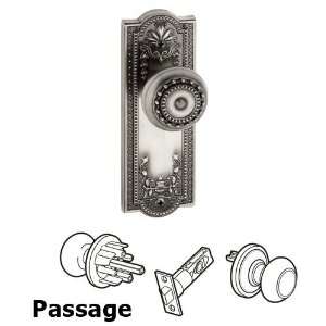 Passage knob   parthenon plate with parthenon knob in antique pewter