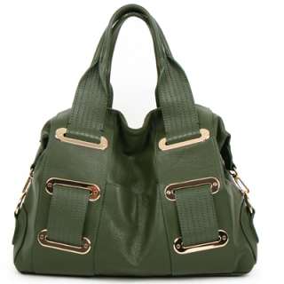   leather ALEX satchel shoulder bag+long strap, Black, Brown, Khaki