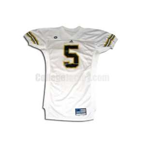   White No. 5 Game Used Army Adidas Football Jersey: Sports & Outdoors