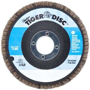 Weiler Tiger Abrasive Flap Disc, Type 27, Round Hole, Phenolic Backing 