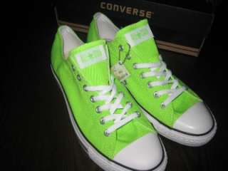 Neon Green Converse All Star Canvas Shoes Sz M 13 W 15  