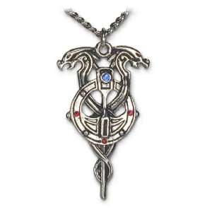  Staff of Myrddin Double Dragon Amulet Necklace Jewelry