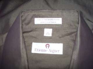 ETIENNE AIGNER BROWN POINTED COLLAR DRESS SHIRT 17 34/35  