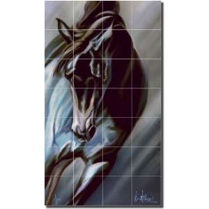  Aqua by Kim McElroy   Horse Equine Ceramic Tile Mural 29 