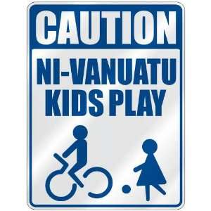   CAUTION NI VANUATU KIDS PLAY  PARKING SIGN VANUATU